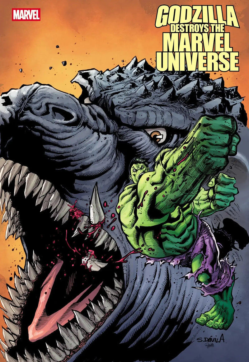 Godzilla Destroys The Marvel Universe #4 Sergio Davila Fan Favorite Variant Marvel Comics