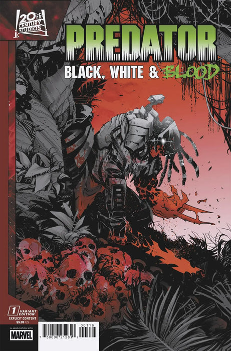 Predator: Black, White & Blood #1 Federico Vicentini Variant Marvel Comics