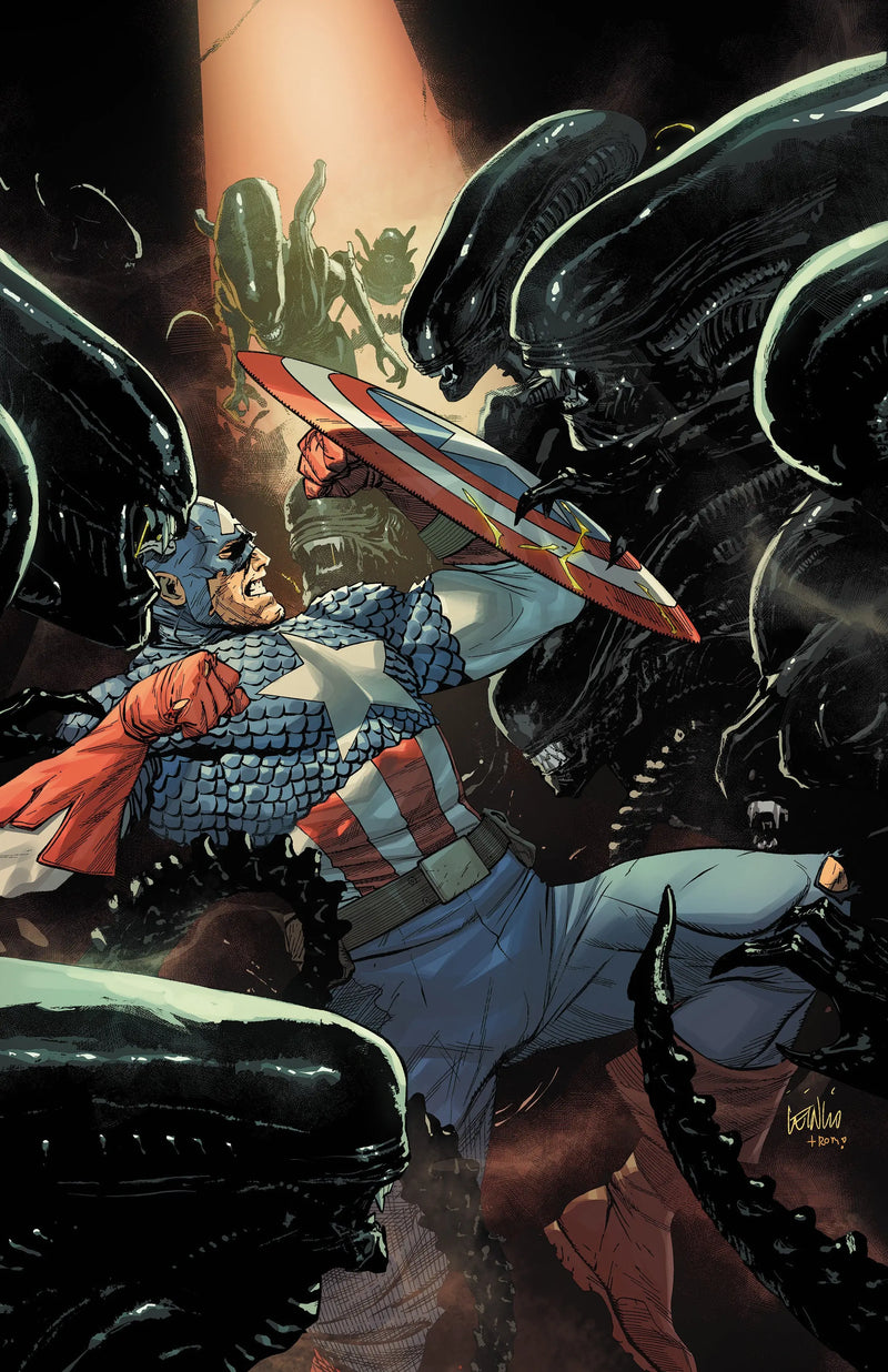 Alien vs. Captain America #1 Leinil Yu Full Art Variant Marvel Comics