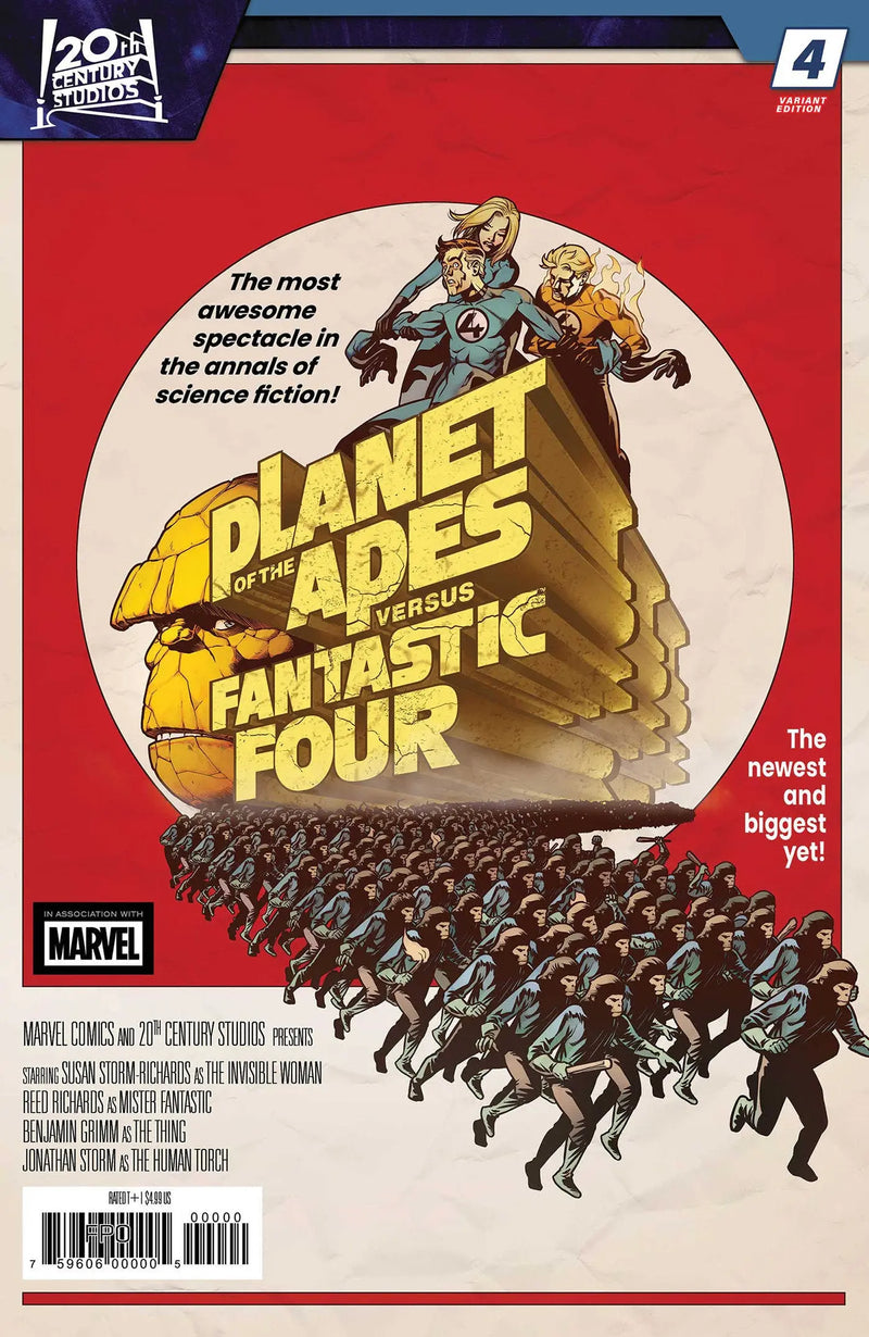 Planet Of The Apes vs. Fantastic Four #4 Pere Perez Movie Homage Variant Marvel Comics