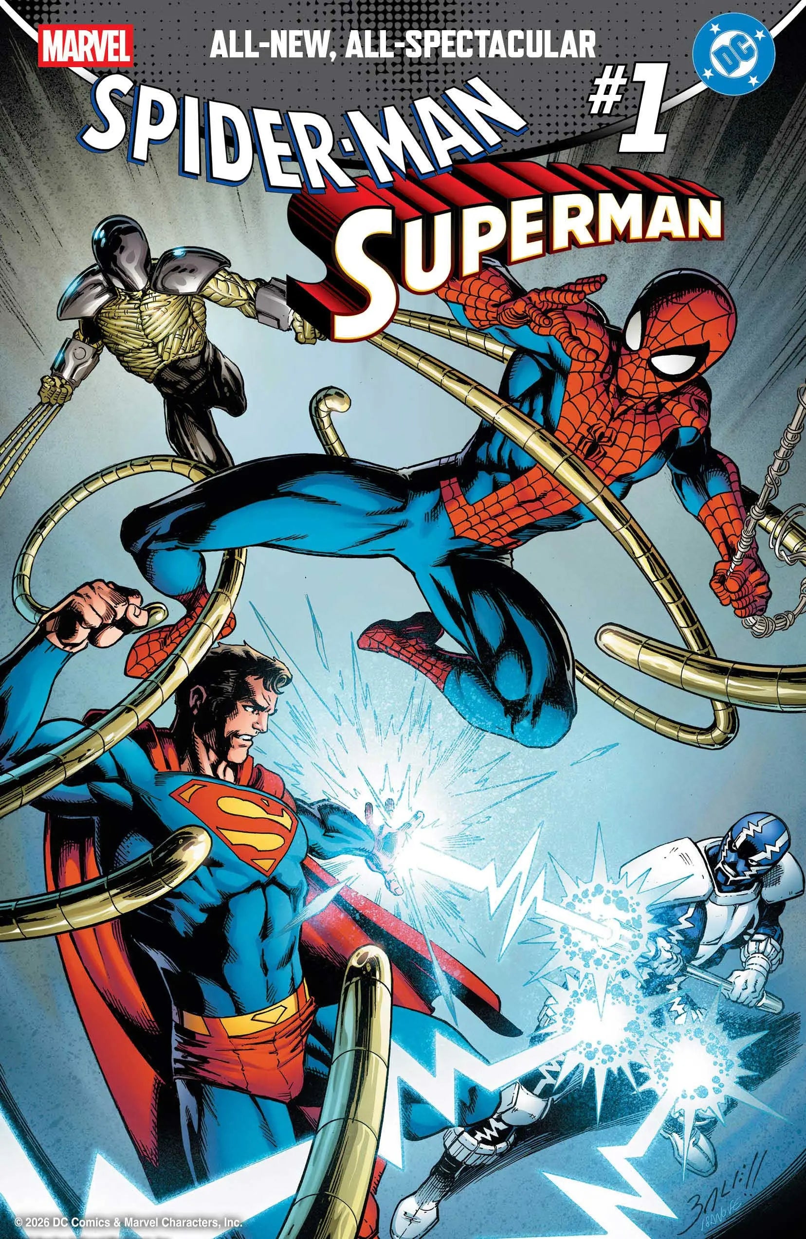 DC コミック　スーパーマン　1/1 スケッチ　カードサイン　マーベル DC MARVEL SUPERMAN SPIDER-MAN #1 (ONE SHOT) CVR D CLAYTON CRAIN CARD S