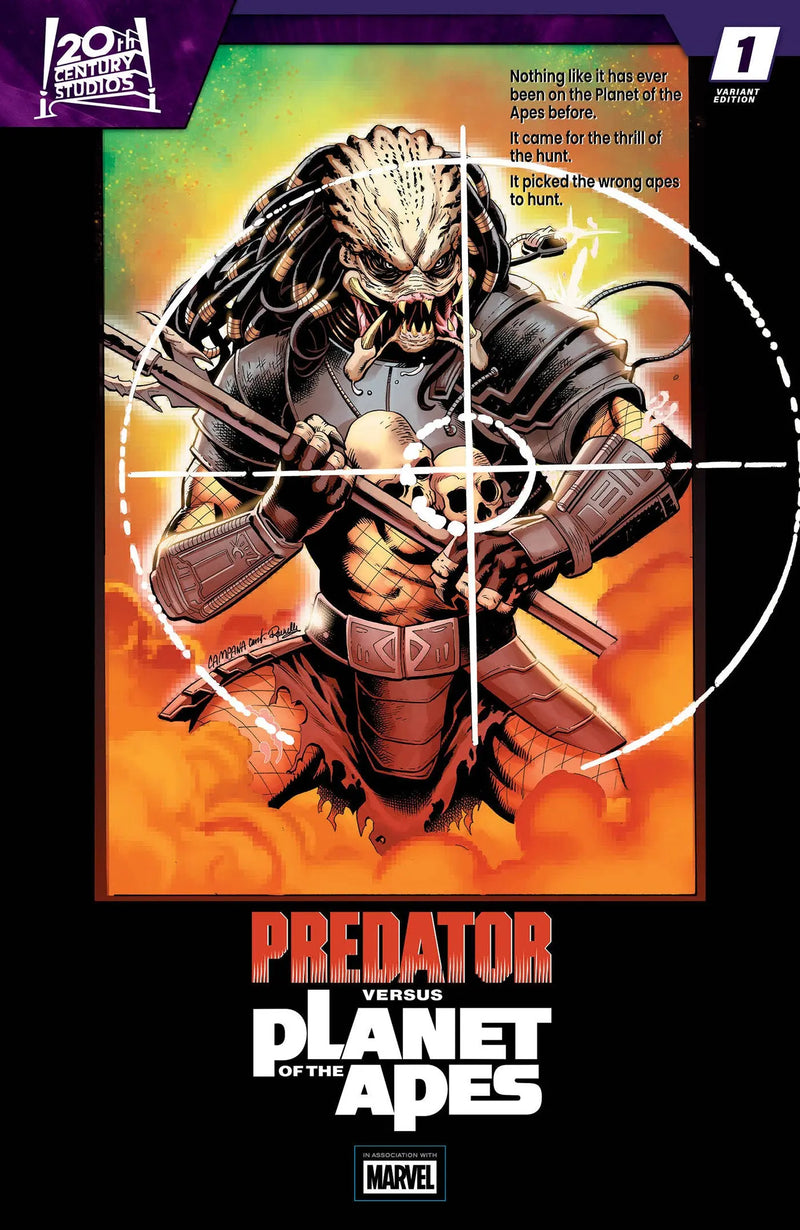 Predator vs. The Planet Of The Apes #1 Chris Campana Movie Poster Homage Variant Marvel Comics