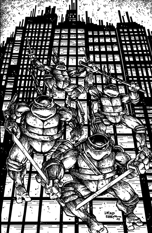 Teenage Mutant Ninja Turtles #20: 300th Issue Special Variant Ri (25) (Eastman & Laird Full Art Black & White) IDW Publishing