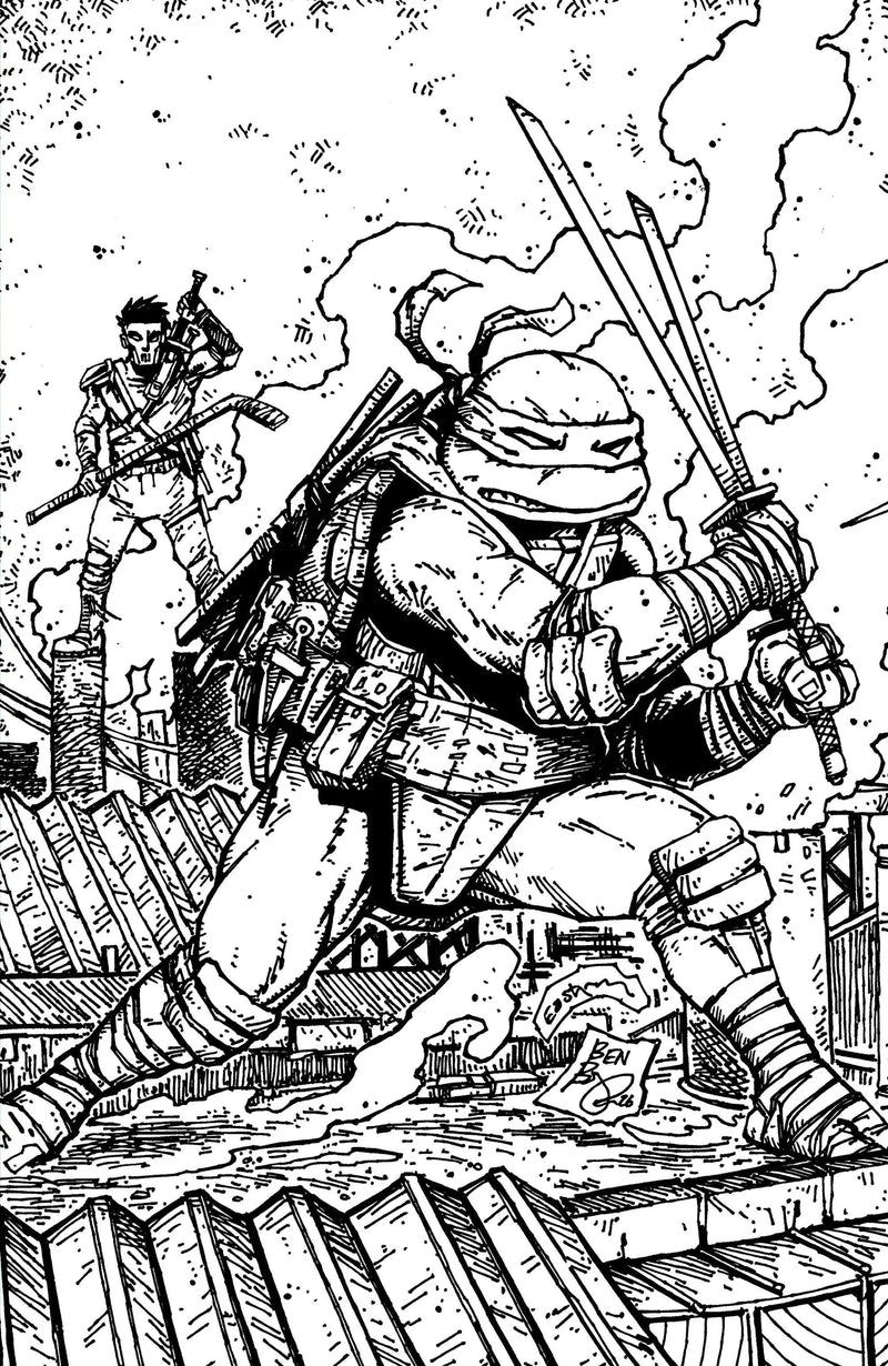 Teenage Mutant Ninja Turtles #21 Variant Ri (10) (Eastman & Bishop Black & White Full Art) IDW Publishing
