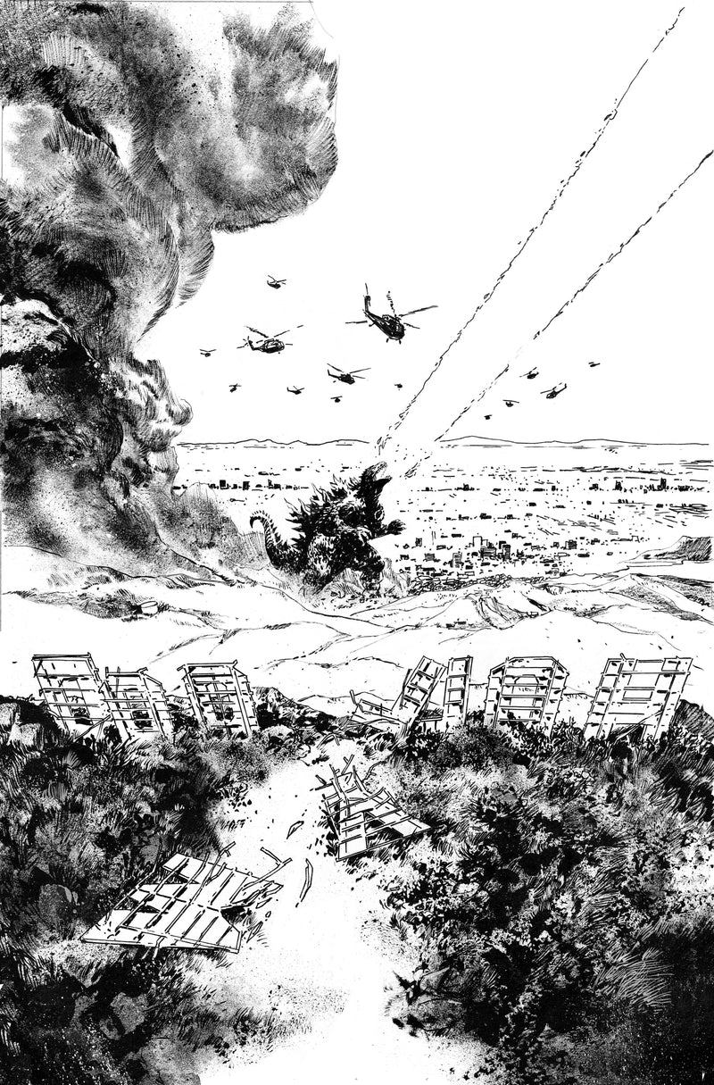 Godzilla vs. America: Los Angeles Variant Ri (25) (Hardman Full Art Black & White) IDW Publishing