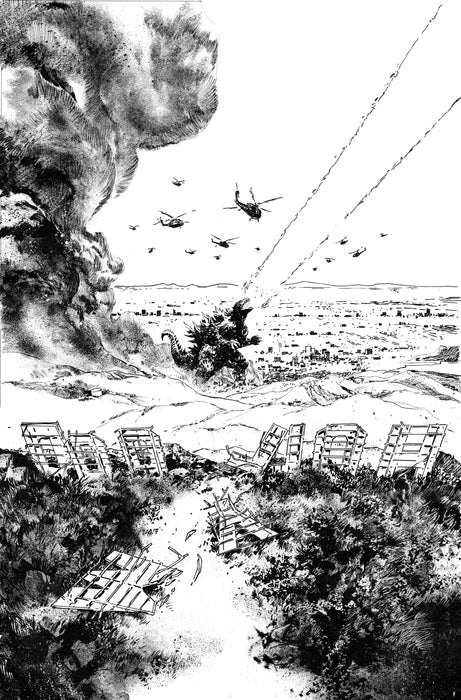 Godzilla vs. America: Los Angeles Variant Ri (25) (Hardman Full Art Black & White) IDW Publishing