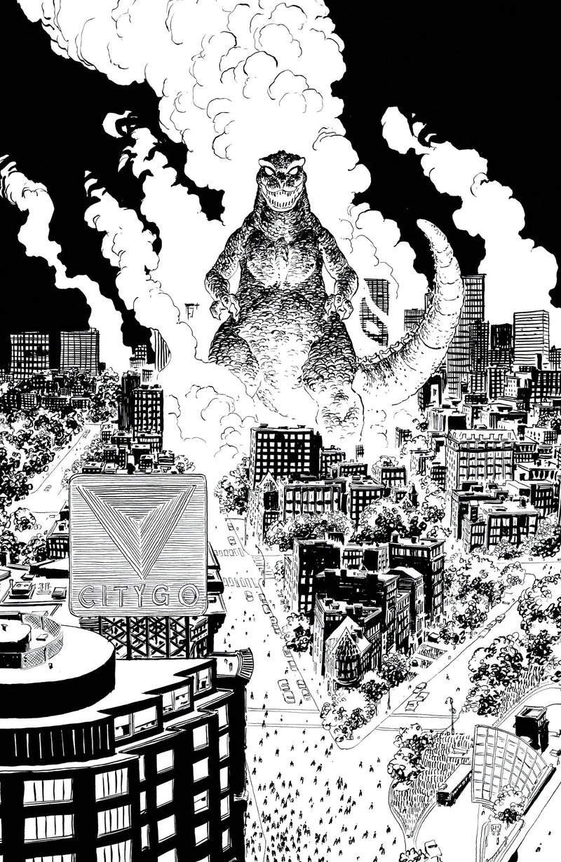 Godzilla vs. America: Boston Variant Ri (50) (Sherman Black & White Full Art) IDW Publishing