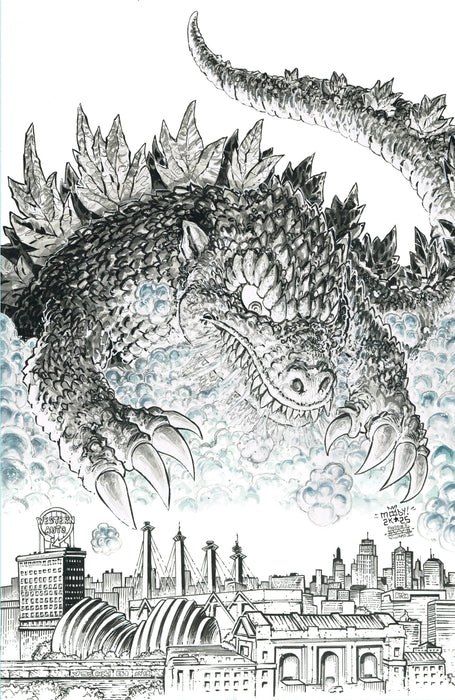 Godzilla vs. America: Kansas City Variant Ri (50) (Moody & Williams II Black & White Full Art)