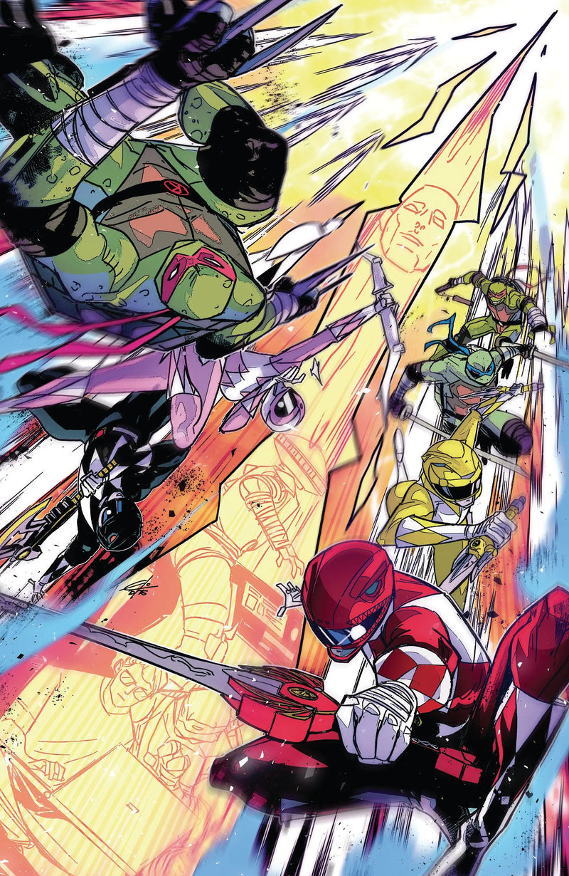 Mighty Morphin Power Rangers/Teenage Mutant Ninja Turtles III #2 G 1 in 50 Variant Edition (Full Art, Carlini) Boom! Studios