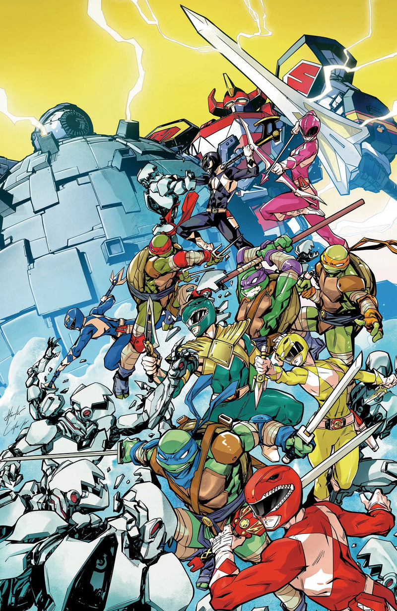Mighty Morphin Power Rangers/Teenage Mutant Ninja Turtles III #4 M 1:5 Foc Variant Edition (Full Art, Foil Stamp, Prasetya) Boom! Entertainment
