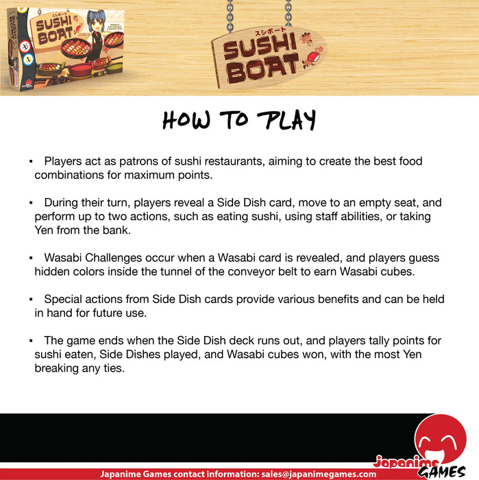 Sushi Boat - Boardgame Japanime Games