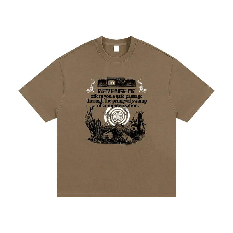 Computer Swamp [Coffee] - Essential Heavyweight Cotton T-Shirt Revenge Of