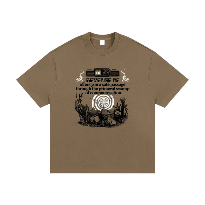 Computer Swamp [Coffee] - Essential Heavyweight Cotton T-Shirt Revenge Of