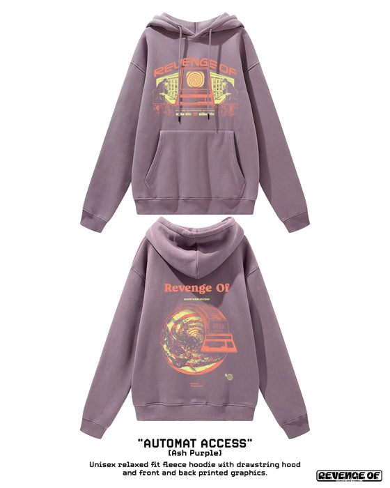 Automat Access [Black / Ash Purple] - Streetwear Unisex Fleece Hoodie Revenge Of