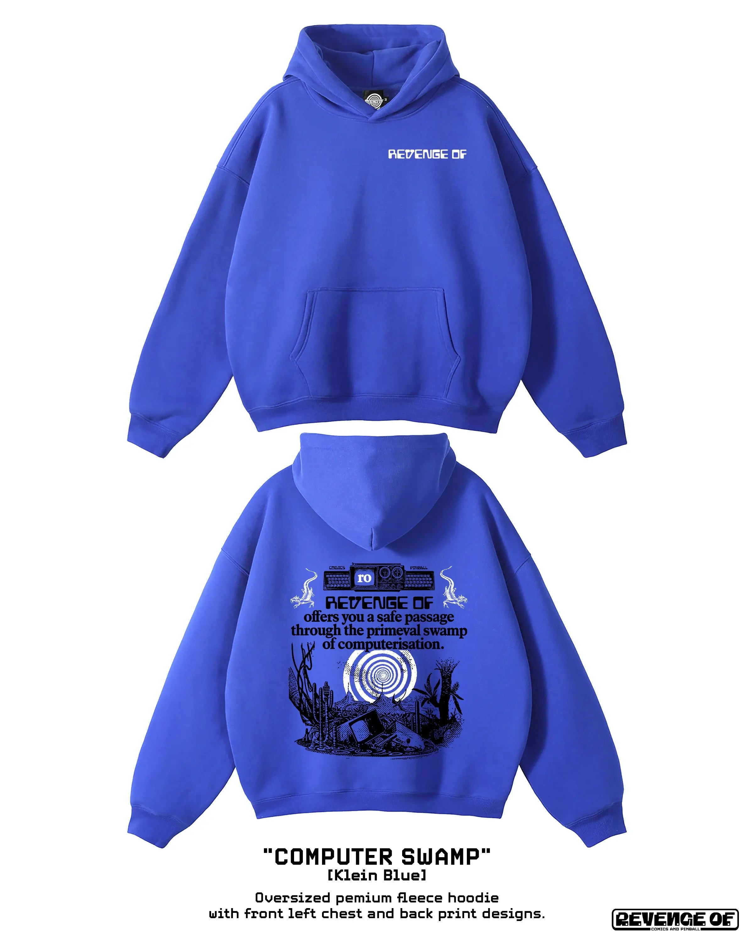 Computer Swamp [Klein Blue] - Oversize Fleeced Hoodie - Revenge Of