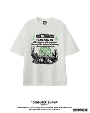 Computer Swamp [White] - Essential Heavyweight Cotton T-Shirt Revenge Of