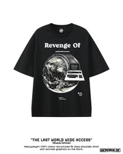 The Last World Wide Access [Black/White] - Essential Heavyweight Cotton T-Shirt Revenge Of