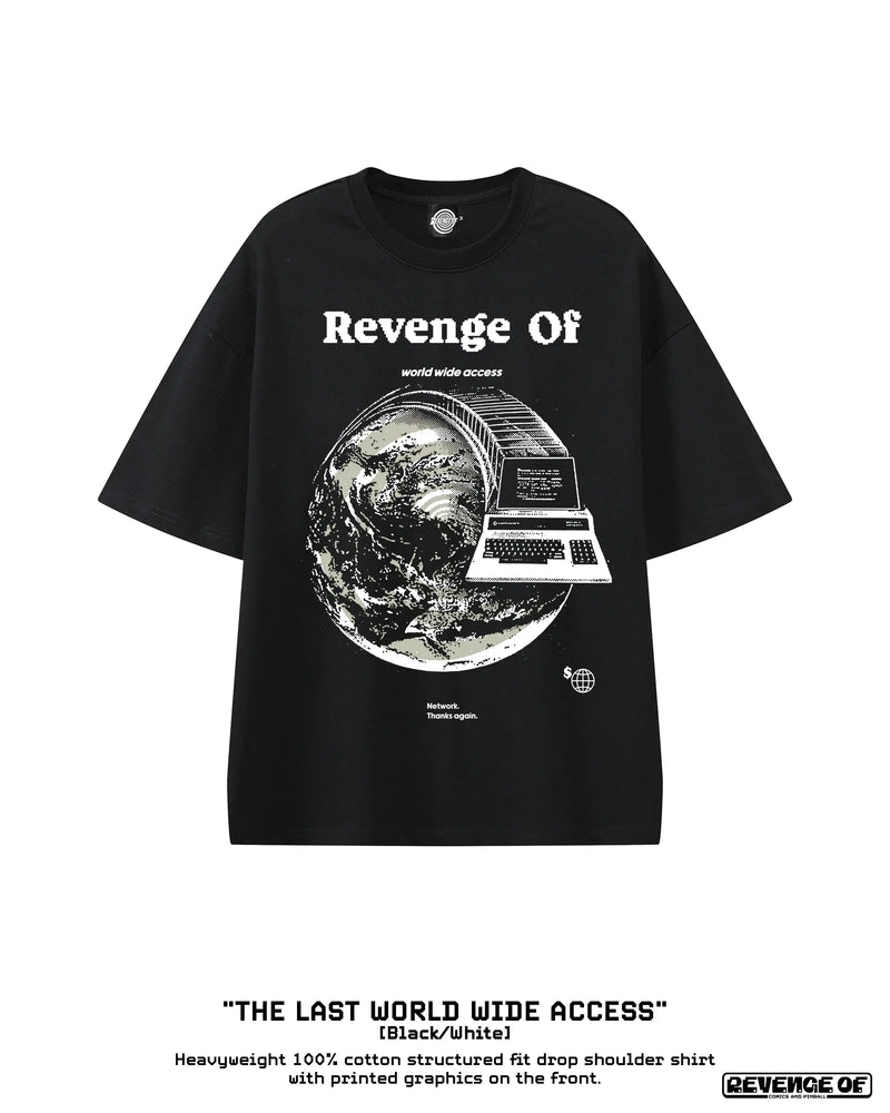 The Last World Wide Access [Black/White] - Essential Heavyweight Cotton T-Shirt Revenge Of