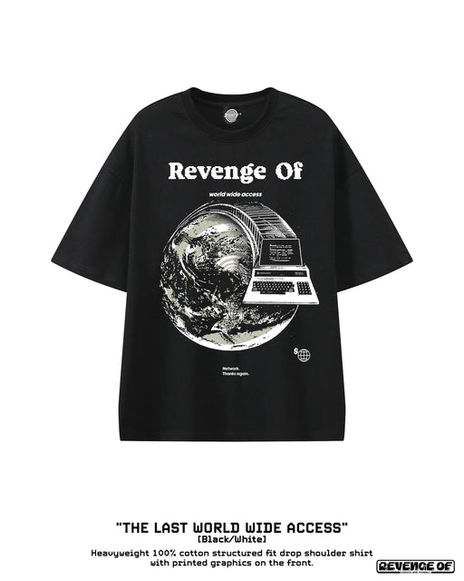 The Last World Wide Access [Black/White] - Essential Heavyweight Cotton T-Shirt Revenge Of