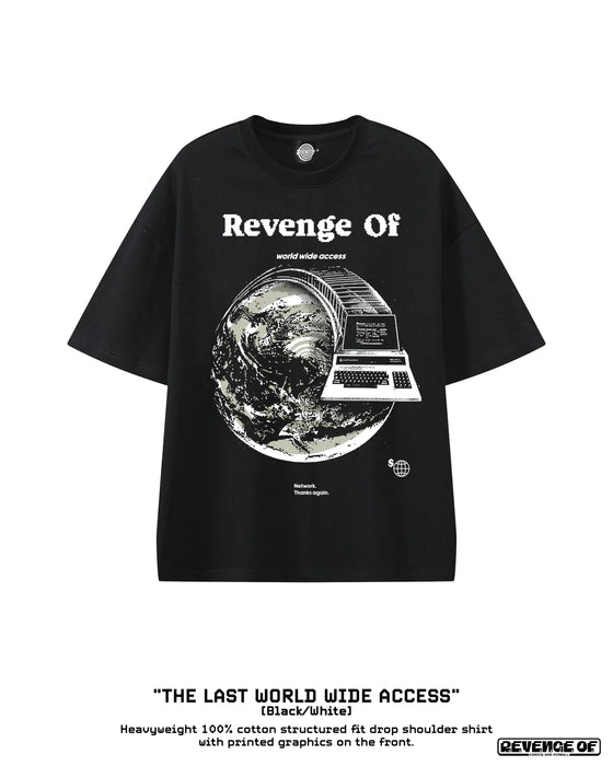 The Last World Wide Access [Black/White] - Essential Heavyweight Cotton T-Shirt Revenge Of