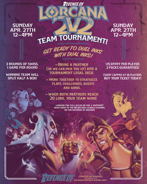 Disney Lorcana 2v2 Team Tournament April 27th Disney
