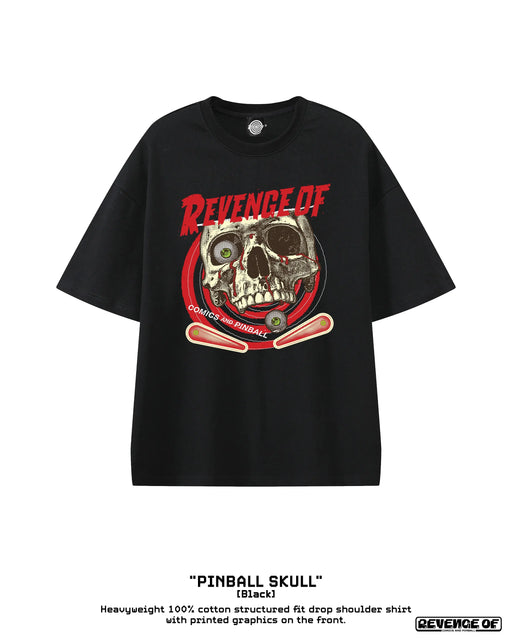 Pinball Skull - Essential Heavyweight Cotton T-Shirt Revenge Of