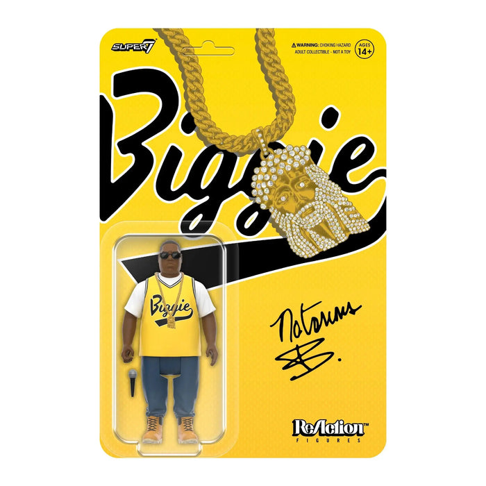 Notorious Big Reaction Wv4 Yellow Jersey Action Figure Super7