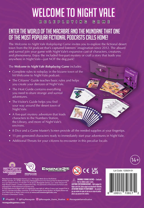 Welcome to Night Vale Roleplaying Game Renegade Game Studios