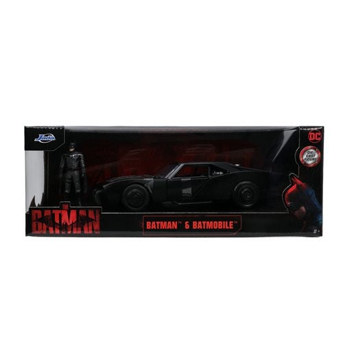 The Batman 2021 Batmobile 1:24 Scale Die-Cast Metal Vehicle with Figure