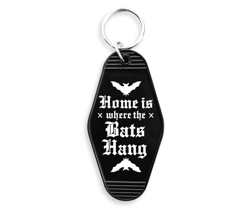 Where The Bats Hang Motel Keychain