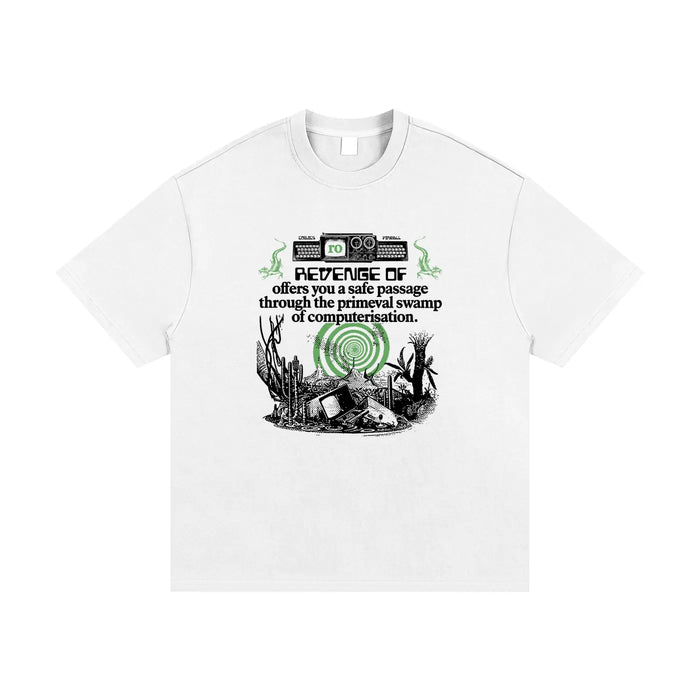 Computer Swamp [White] - Essential Heavyweight Cotton T-Shirt Revenge Of