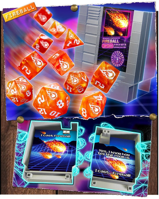 1UP-Dice Fireball polyhedral set