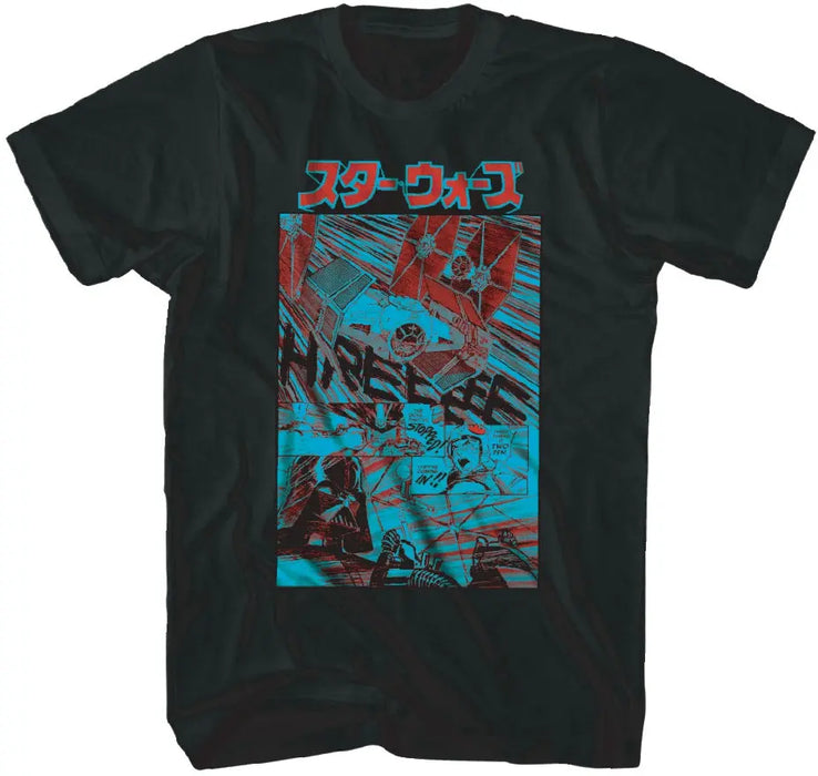 Star Wars Anime Frames Black Tee Star Wars
