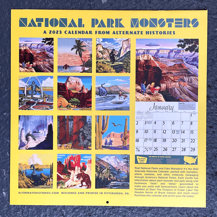 2023 National Park Monsters Calendar