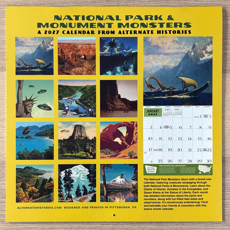 2027 NEW NATIONAL PARK & MONUMENT MONSTERS CALENDAR