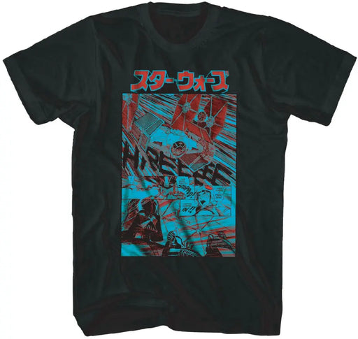 Star Wars Anime Frames Black Tee Star Wars