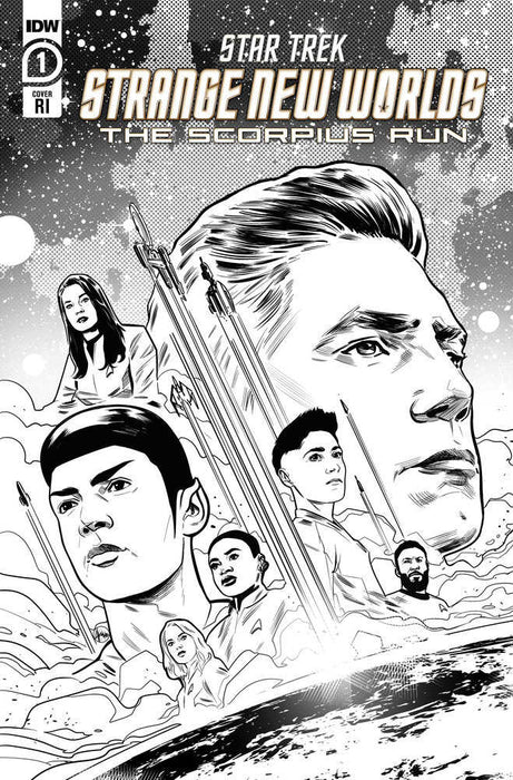 Star Trek Snw Scorpius Run #1 Cover D 10 Hernandez Black & White