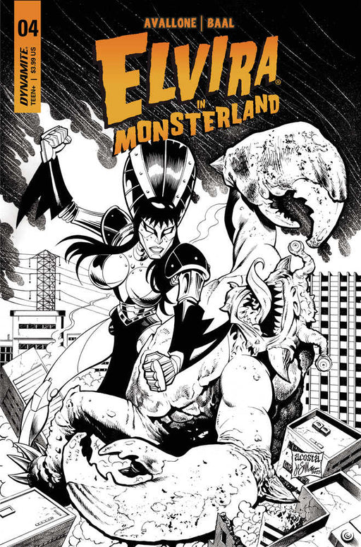 Elvira In Monsterland #4 Cover K 7 Copy Foc Variant Edition Acosta Black & White