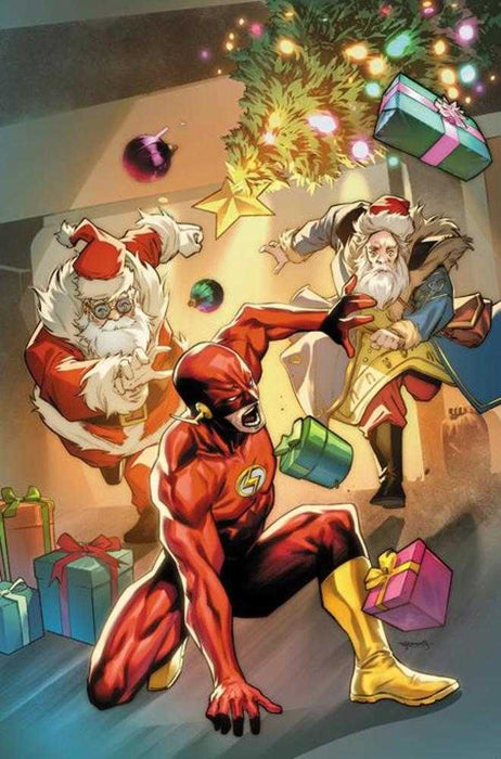 Flash #4 Cover D Stephen Segovia Santa Card Stock Variant