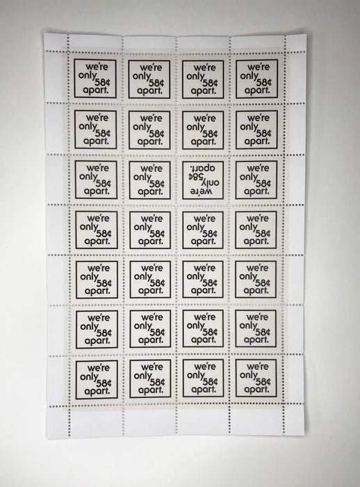 We're Only 58¢ Apart Poster Stamps